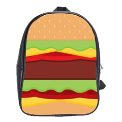 Vector Burger Time Background School Bags (XL) 