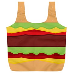 Vector Burger Time Background Full Print Recycle Bags (l)  by Simbadda