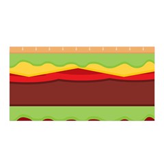 Vector Burger Time Background Satin Wrap by Simbadda