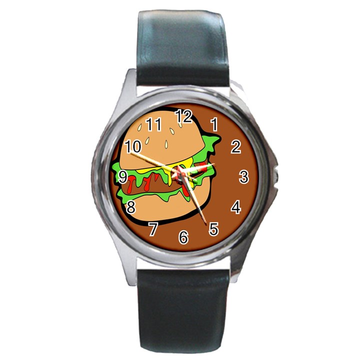 Burger Double Round Metal Watch