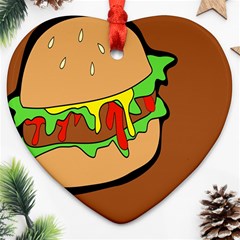 Burger Double Ornament (heart) by Simbadda