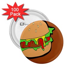 Burger Double 2 25  Buttons (100 Pack)  by Simbadda