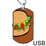 Burger Double Dog Tag USB Flash (One Side) Front