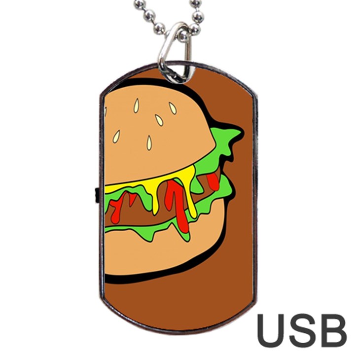 Burger Double Dog Tag USB Flash (One Side)