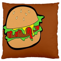 Burger Double Large Flano Cushion Case (two Sides) by Simbadda