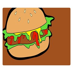 Burger Double Double Sided Flano Blanket (small)  by Simbadda