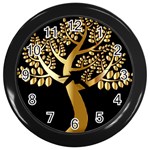 Abstract Art Floral Forest Wall Clocks (Black) Front