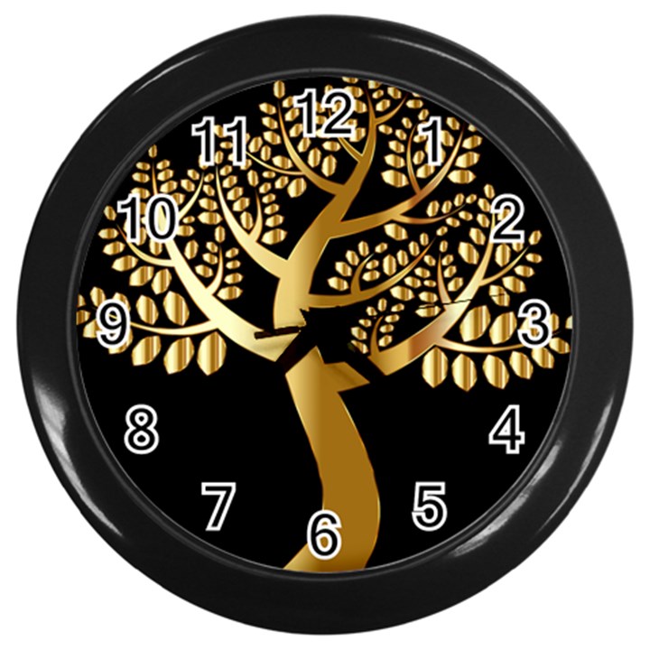 Abstract Art Floral Forest Wall Clocks (Black)