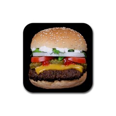 Abstract Barbeque Bbq Beauty Beef Rubber Square Coaster (4 Pack)  by Simbadda