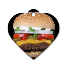 Abstract Barbeque Bbq Beauty Beef Dog Tag Heart (one Side) by Simbadda