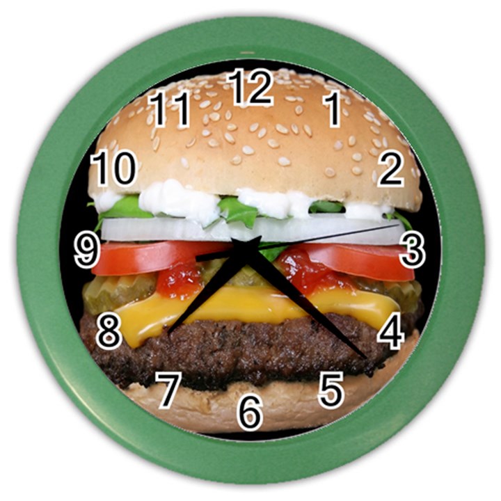 Abstract Barbeque Bbq Beauty Beef Color Wall Clocks