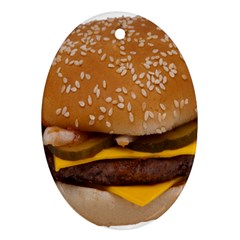 Cheeseburger On Sesame Seed Bun Ornament (oval) by Simbadda