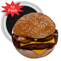 Cheeseburger On Sesame Seed Bun 3  Magnets (10 Pack)  by Simbadda