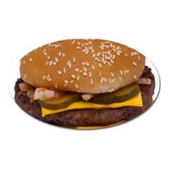 Cheeseburger On Sesame Seed Bun Oval Magnet by Simbadda