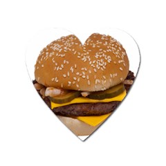 Cheeseburger On Sesame Seed Bun Heart Magnet by Simbadda