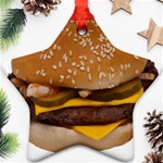 Cheeseburger On Sesame Seed Bun Star Ornament (Two Sides) Front