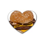 Cheeseburger On Sesame Seed Bun Heart Coaster (4 pack)  Front