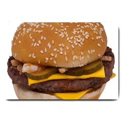 Cheeseburger On Sesame Seed Bun Large Doormat  by Simbadda