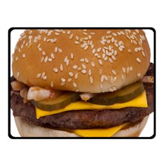 Cheeseburger On Sesame Seed Bun Fleece Blanket (small) by Simbadda