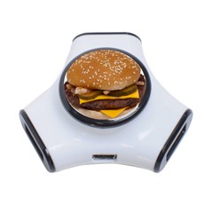 Cheeseburger On Sesame Seed Bun 3-port Usb Hub by Simbadda