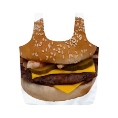 Cheeseburger On Sesame Seed Bun Full Print Recycle Bags (m)  by Simbadda