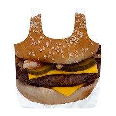 Cheeseburger On Sesame Seed Bun Full Print Recycle Bags (l)  by Simbadda