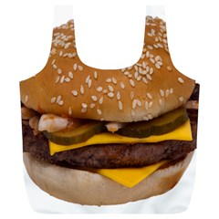 Cheeseburger On Sesame Seed Bun Full Print Recycle Bags (l)  by Simbadda