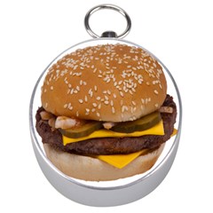 Cheeseburger On Sesame Seed Bun Silver Compasses by Simbadda