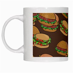 A Fun Cartoon Cheese Burger Tiling Pattern White Mugs by Simbadda