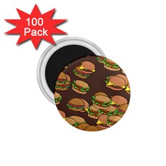 A Fun Cartoon Cheese Burger Tiling Pattern 1 75  Magnets (100 Pack)  by Simbadda