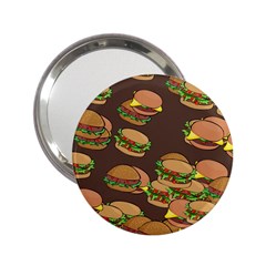 A Fun Cartoon Cheese Burger Tiling Pattern 2 25  Handbag Mirrors by Simbadda