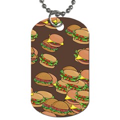 A Fun Cartoon Cheese Burger Tiling Pattern Dog Tag (two Sides) by Simbadda