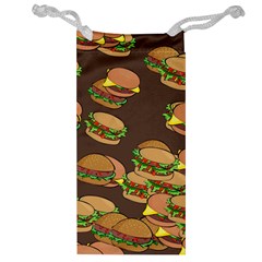 A Fun Cartoon Cheese Burger Tiling Pattern Jewelry Bag by Simbadda