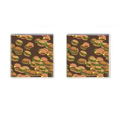 A Fun Cartoon Cheese Burger Tiling Pattern Cufflinks (square) by Simbadda