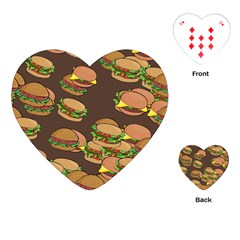 A Fun Cartoon Cheese Burger Tiling Pattern Playing Cards (heart)  by Simbadda