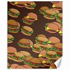 A Fun Cartoon Cheese Burger Tiling Pattern Canvas 16  X 20   by Simbadda