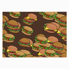 A Fun Cartoon Cheese Burger Tiling Pattern Large Glasses Cloth by Simbadda