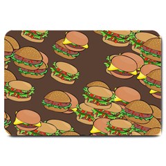 A Fun Cartoon Cheese Burger Tiling Pattern Large Doormat  by Simbadda