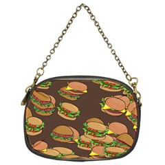 A Fun Cartoon Cheese Burger Tiling Pattern Chain Purses (two Sides)  by Simbadda