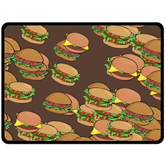 A Fun Cartoon Cheese Burger Tiling Pattern Fleece Blanket (large)  by Simbadda