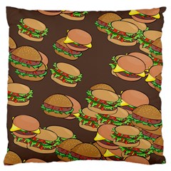 A Fun Cartoon Cheese Burger Tiling Pattern Large Cushion Case (two Sides) by Simbadda