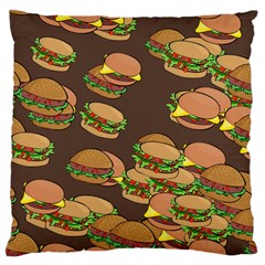 A Fun Cartoon Cheese Burger Tiling Pattern Standard Flano Cushion Case (two Sides) by Simbadda