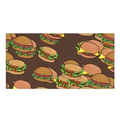 A Fun Cartoon Cheese Burger Tiling Pattern Satin Shawl by Simbadda