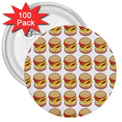 Hamburger Pattern 3  Buttons (100 pack) 