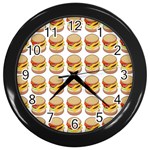 Hamburger Pattern Wall Clocks (Black) Front