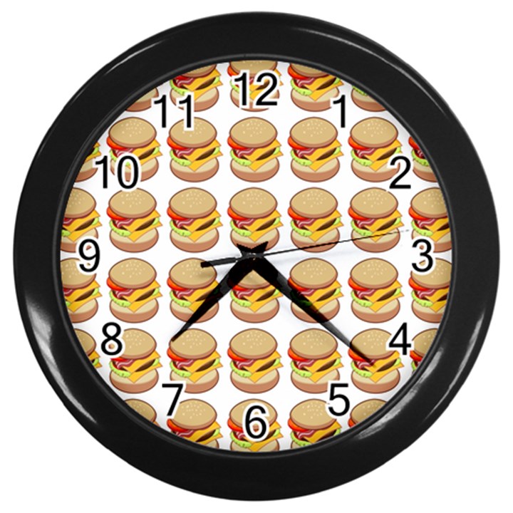 Hamburger Pattern Wall Clocks (Black)