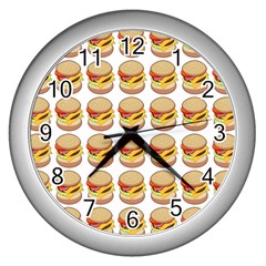 Hamburger Pattern Wall Clocks (Silver) 