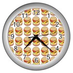 Hamburger Pattern Wall Clocks (Silver)  Front