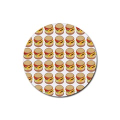 Hamburger Pattern Rubber Coaster (Round) 