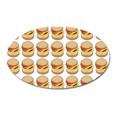 Hamburger Pattern Oval Magnet